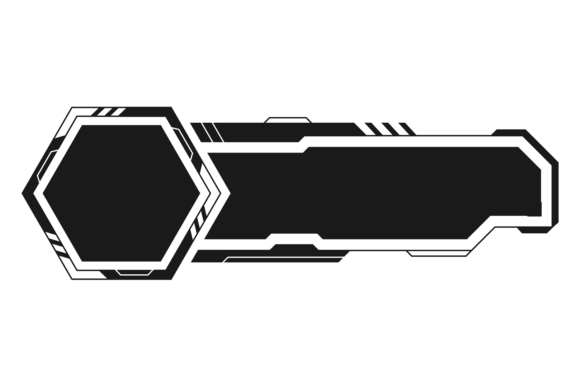 Black Hud Element: Futuristic Info Box for Modern Blog Graphics