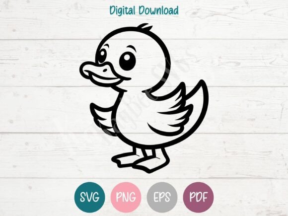 Cartoon Duck SVG Cut File: Playful Graphics for Crafts & Digital Selling