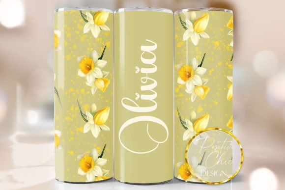 Custom Name Daffodils Tumbler Wrap PNG: A Fresh Graphic Design Asset for Crafts & Content Publishing