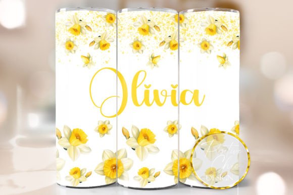 Daffodils Tumbler Wrap PNG Personalized – A Fresh Graphic Design Asset for Crafts & Marketing