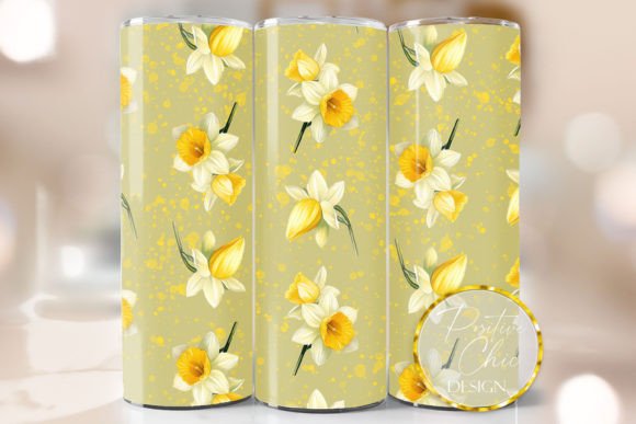 Daffodils Tumbler Wrap Spring Flower PNG for Crafts & Graphics