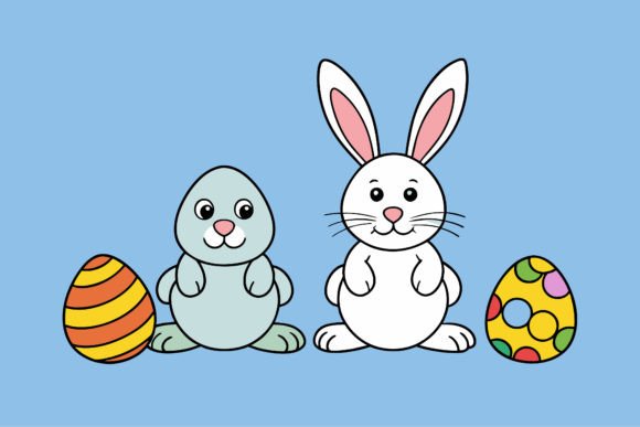 Elevate Your Easter Crafts with Bunny Easter Eggs Clipart
