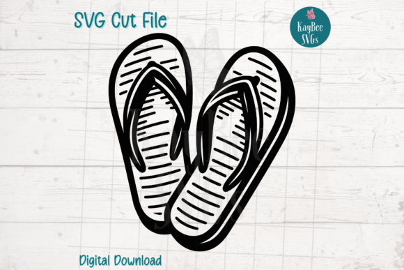 Flip Flop Beach Sandals SVG Cut File: A Craft-Friendly Graphic for Lifestyle Content