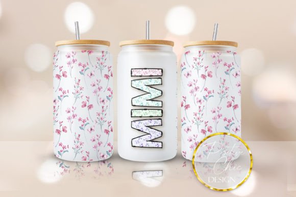 Floral Mimi 16 Oz Libbey Can Wrap – A Versatile Graphic Design Asset for Bloggers & Digital Publishers