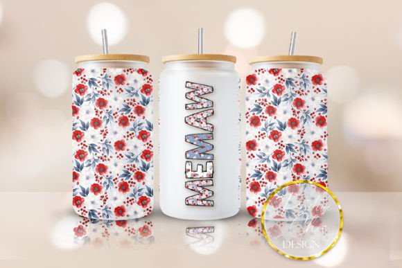 Memaw Libbey Can Glass UVDTF 16 Oz Cup: A Crafty Graphic Design Asset for Bloggers and Publishers