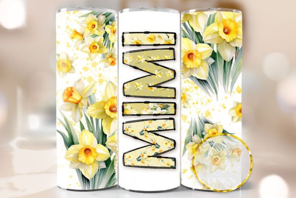 Mimi Daffodils Tumbler Wrap Flowers PNG: A Fresh Craft Design for Blog Graphics