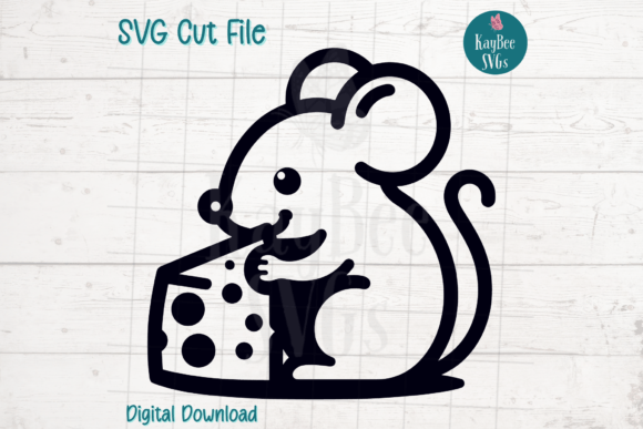 Mouse Eating Cheese SVG Cut File: A Playful Graphic for Crafts & Creative Projects