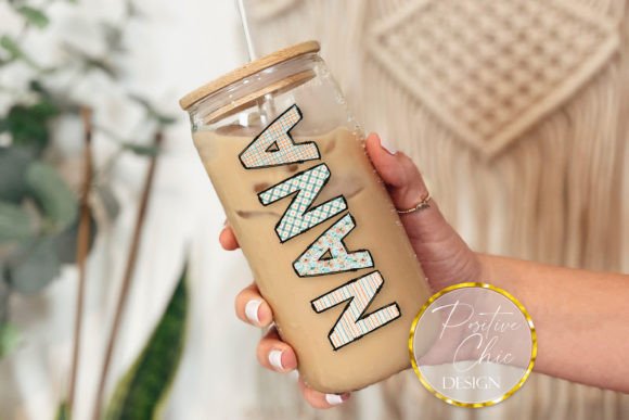 Nana Glass Can Wrap PNG for Crafts & Graphics
