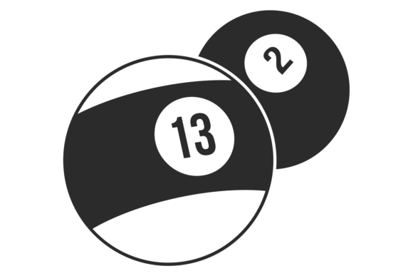 Snooker Balls Black Icon for Billiard Pool Graphics & Illustrations