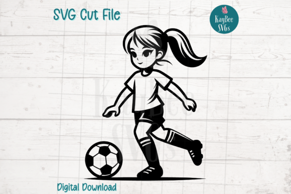 Soccer Girl SVG Cut File: Graphics for Crafts & Creative Marketing