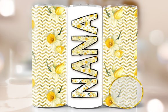 Spring Floral Nana Tumbler Wrap PNG for Crafts & Graphics